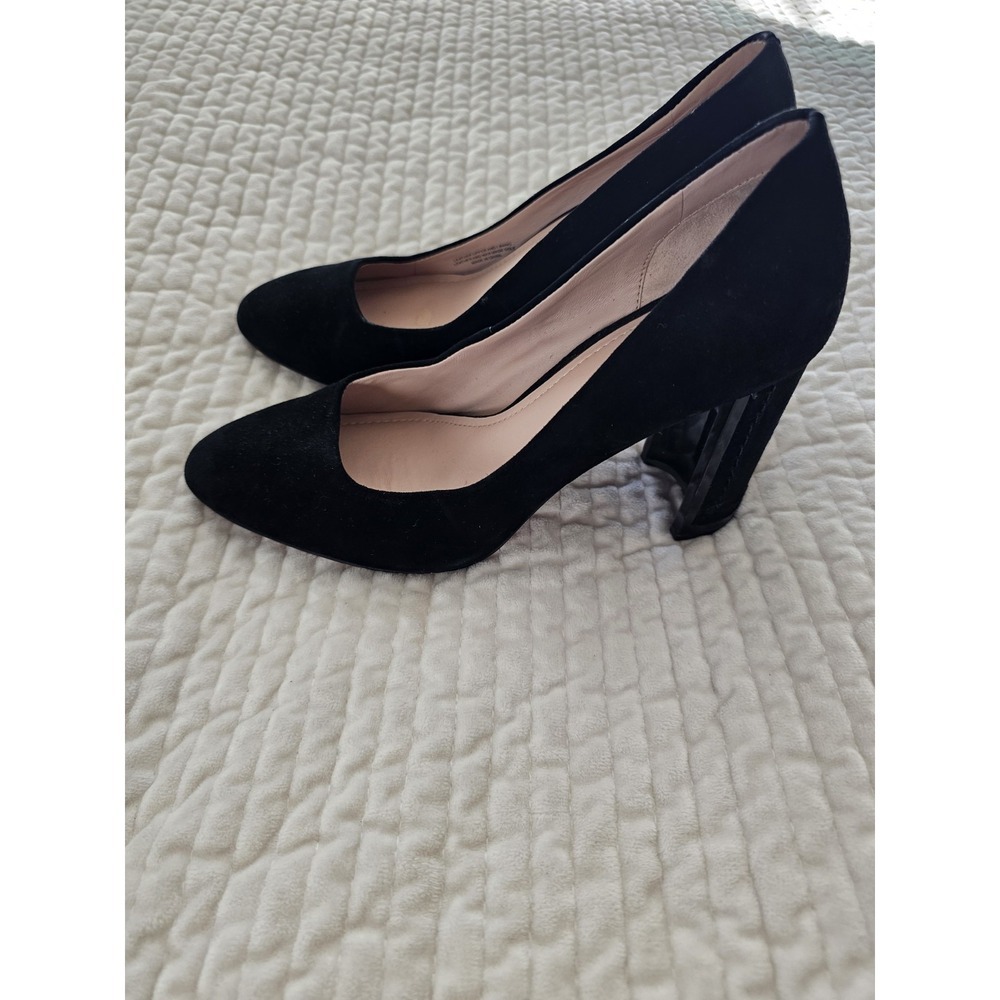 AD & Daughters Luxe Suede Black Pumps with Block Heels. Size 7.5. - Picture 3 of 6